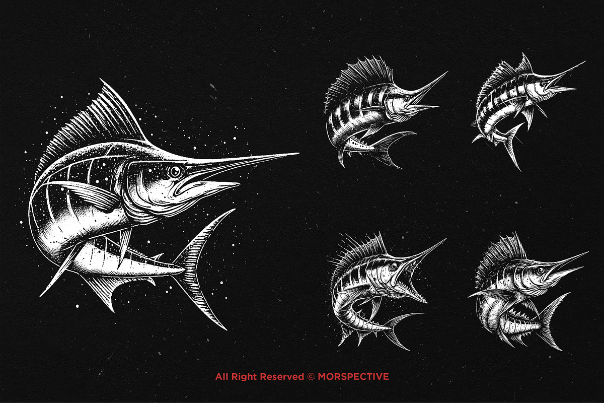 10 Bundle Dark Art Marlin Fish, an Illustration by Morspective (Photo 3 of 7)