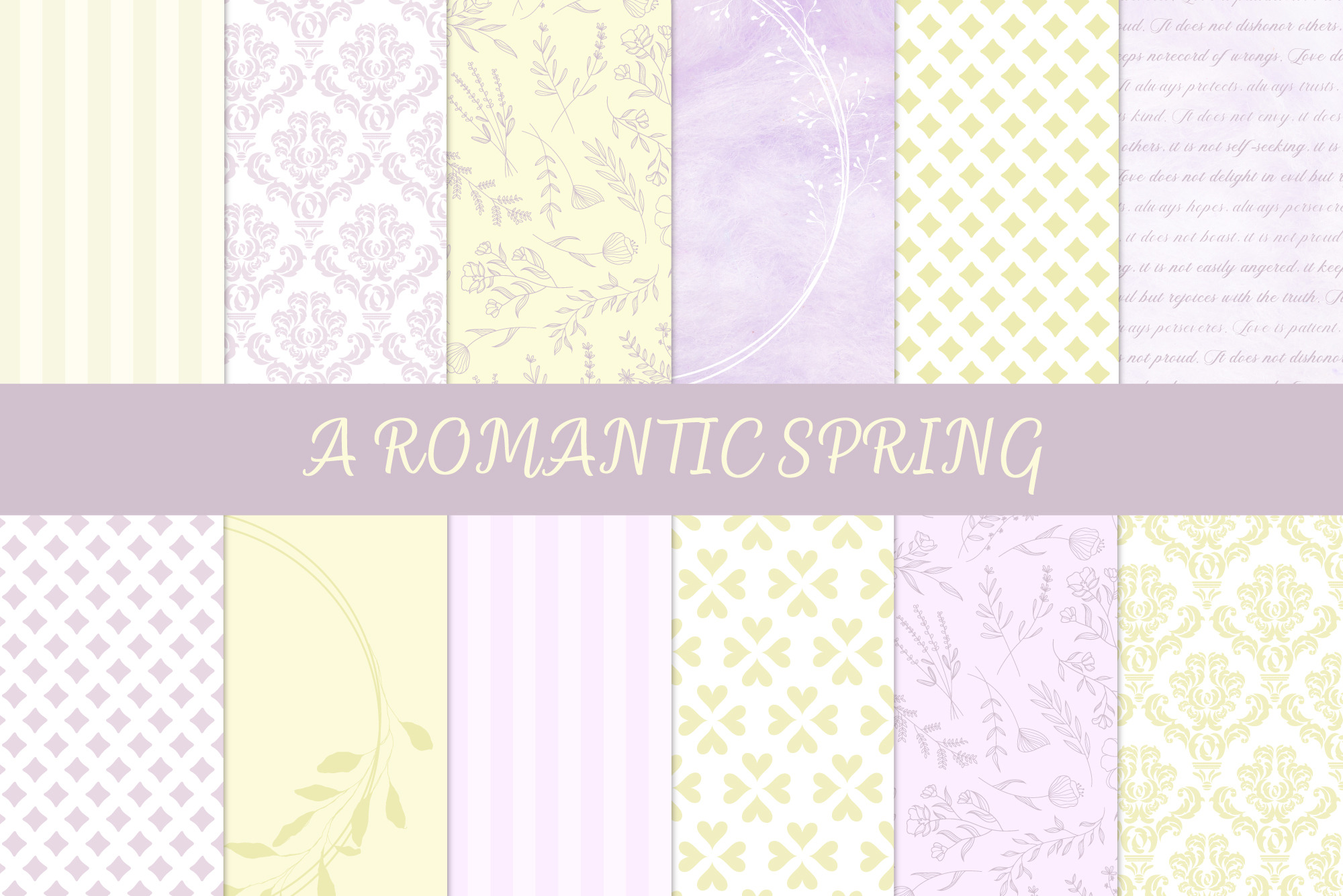 A Romantic Spring Scrapbook Patterns, a Pattern Graphic by Patterns for ...