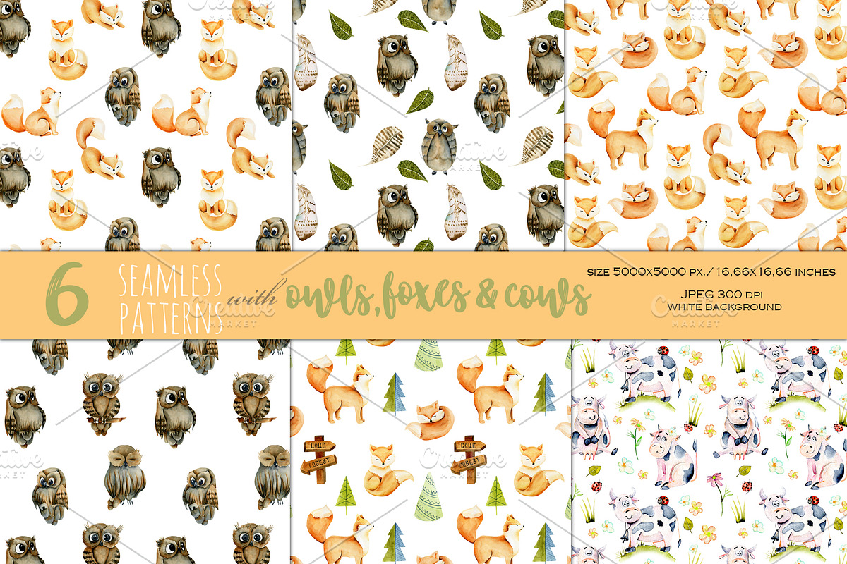 33 Patterns with Animals., a Pattern Graphic by Skliarova