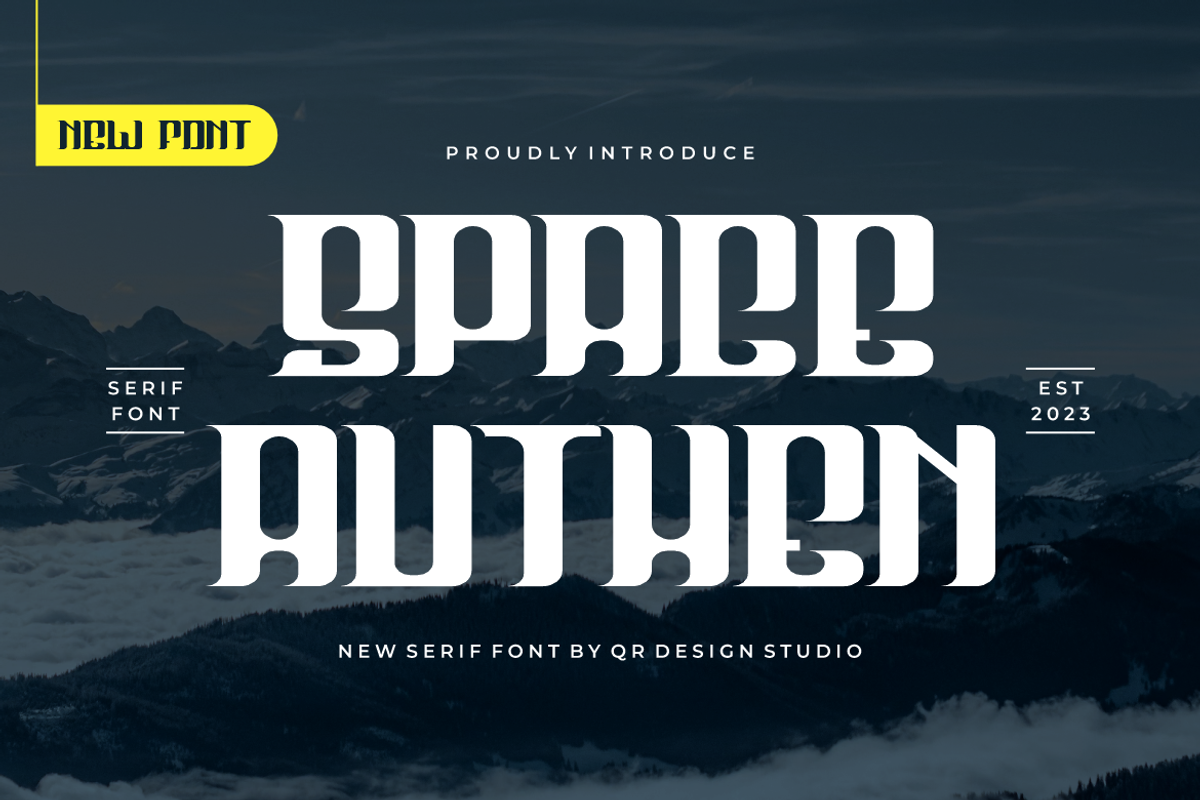 Space Authen - Serif Font, a Serif Font by QR Design Studio (Photo 1 of 7)
