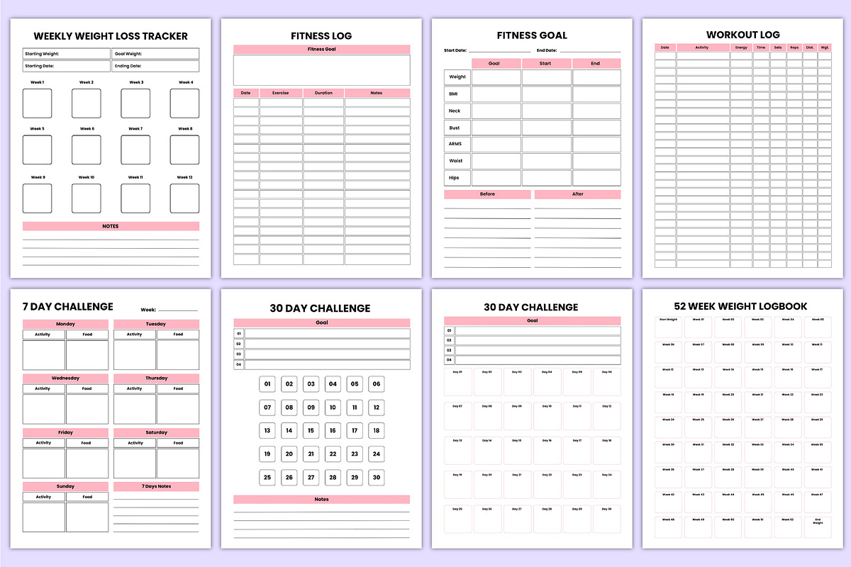 2026 Weight Loss Journal Canva Kdp, a Stationery Template by Mustafiz (Photo 7 of 8)