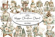 Hygge Christmas Watercolor Clipart, an Illustration by DreamCafeArt (Thumbnail 1 of 6)