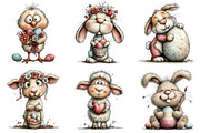 Whimsical Easter Animals Clipart, a Graphic by Libby Wishes (Thumbnail 3 of 4)