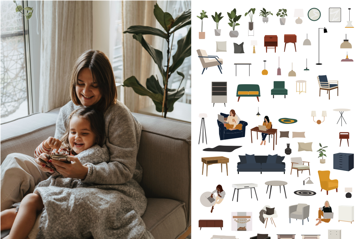 Home Decor- vector collection, an Illustration by Yana_mide (Photo 4 of 9)