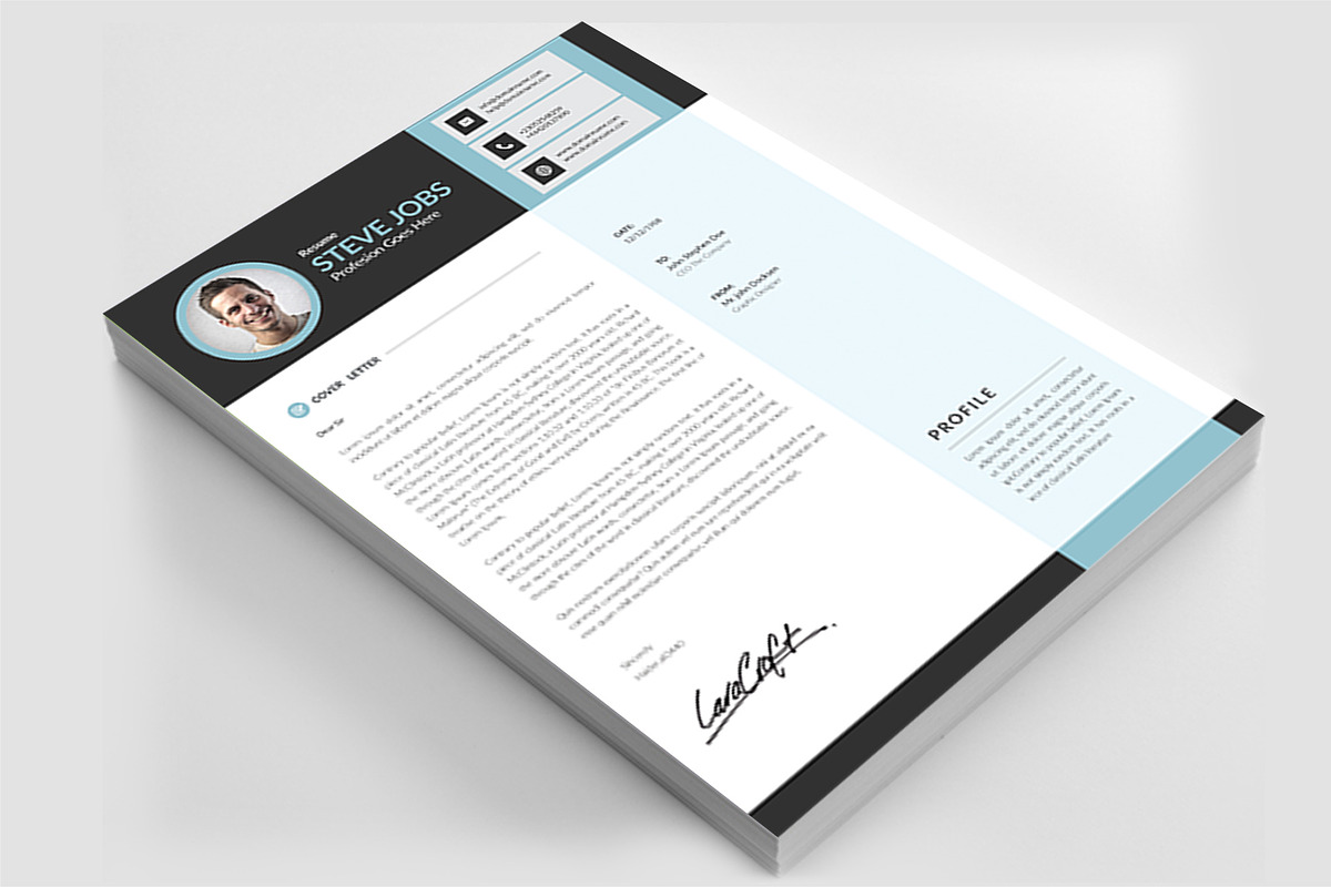 Clean & Bright CV  Resume Template, a Resume Template by graphicforest (Photo 8 of 9)