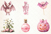 Pastel Pink Halloween PNG Clipart, a Graphic by Libby Wishes (Thumbnail 6 of 6)