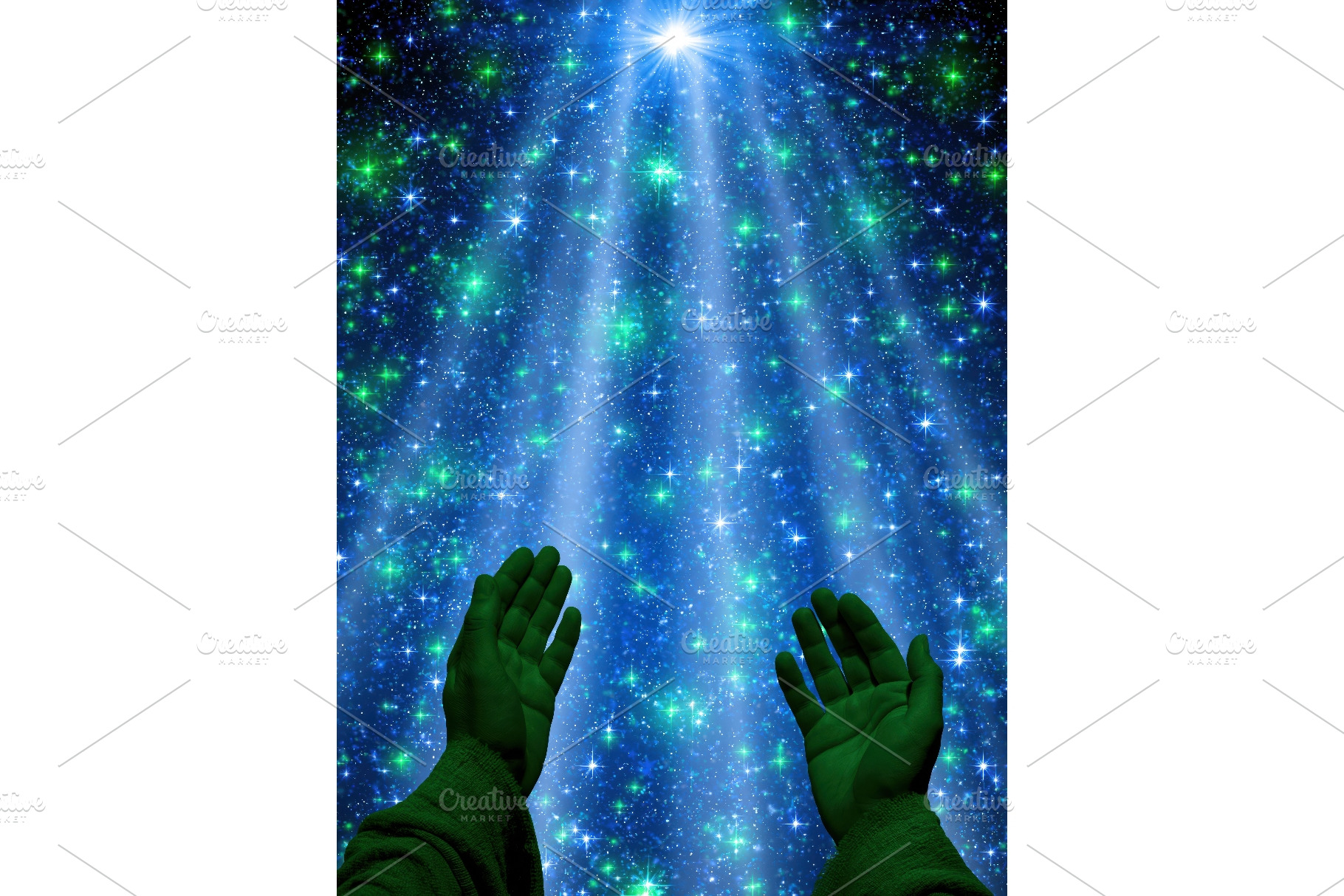 Praying raised hands silhouette, an Abstract Photo by Lermont51
