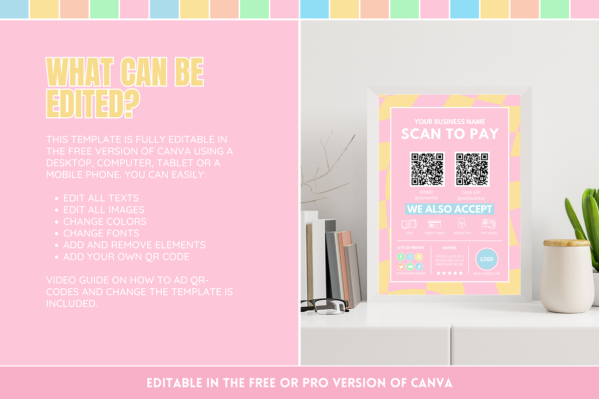 Pastel Scan to Pay Sign, a Stationery Template by SunshineStudioBoutique (Photo 3 of 11)