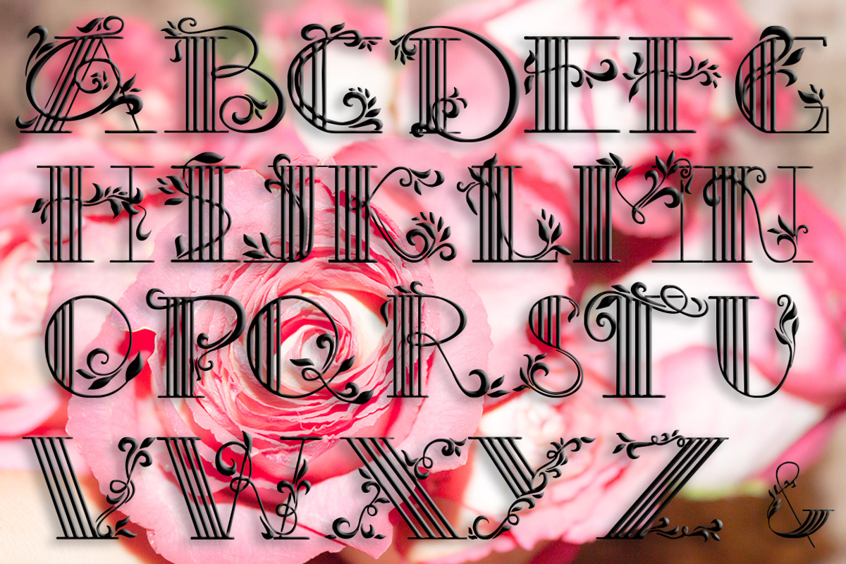 Leaves display font preview 3