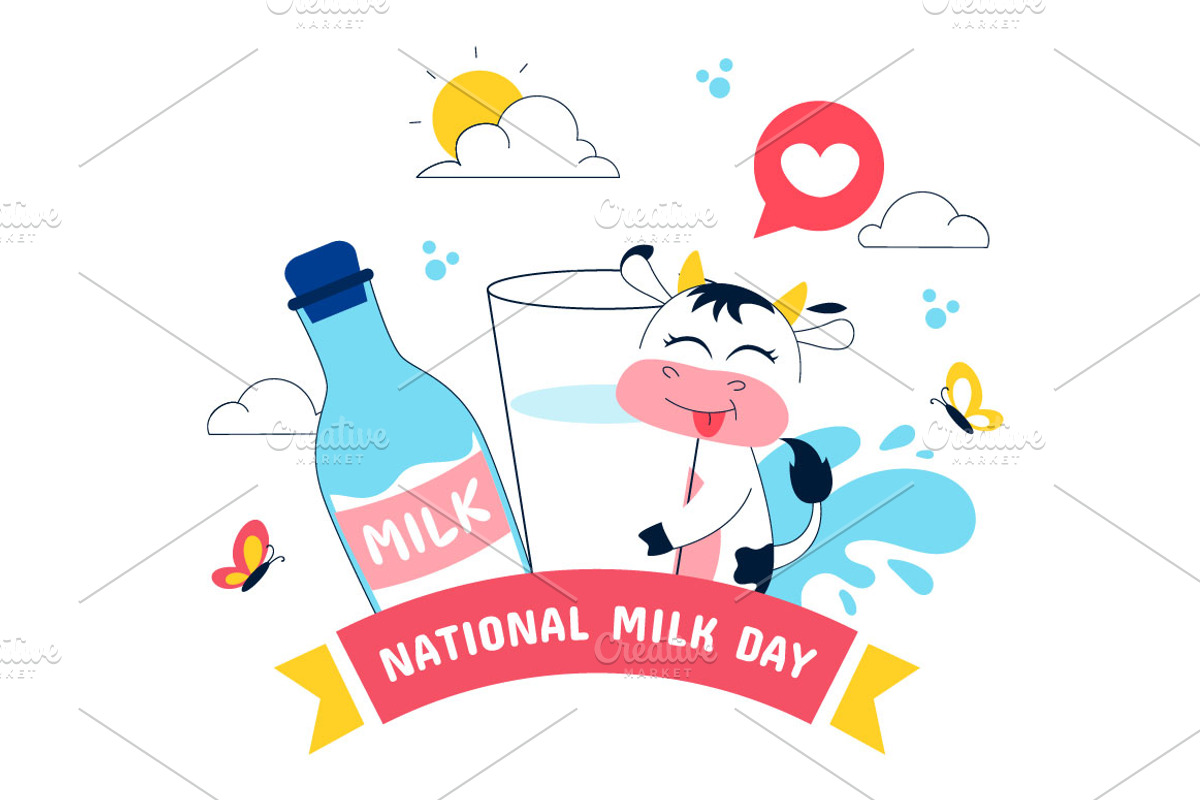 11 World Milk Day Illustration, a Food Illustration by denayunebgt (Photo 5 of 5)