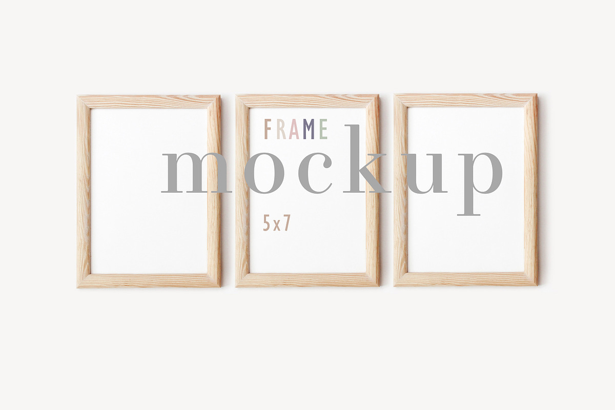 Frame Mockup Wooden Light 5x7 Downlo, a Print Template by BirdieFrames (Photo 1 of 4)
