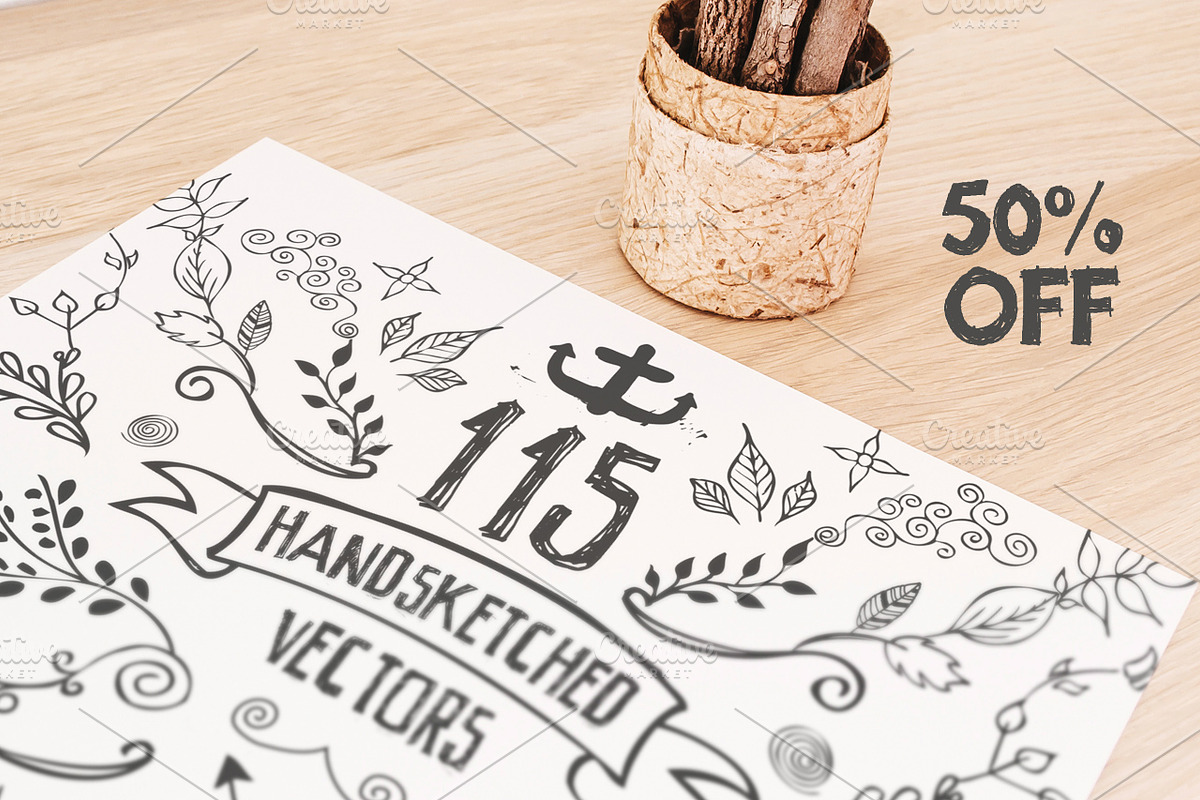 115 Handsketched Vector Elements Kit, an Illustration by Layerform Design Co. (Photo 1 of 5)