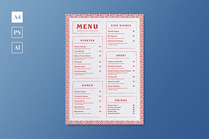 Asian Food Menu