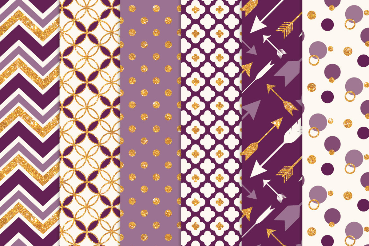 Plum Bohemian Glitter Patterns, a Pattern Graphic by Amanda Ilkov (Photo 2 of 3)