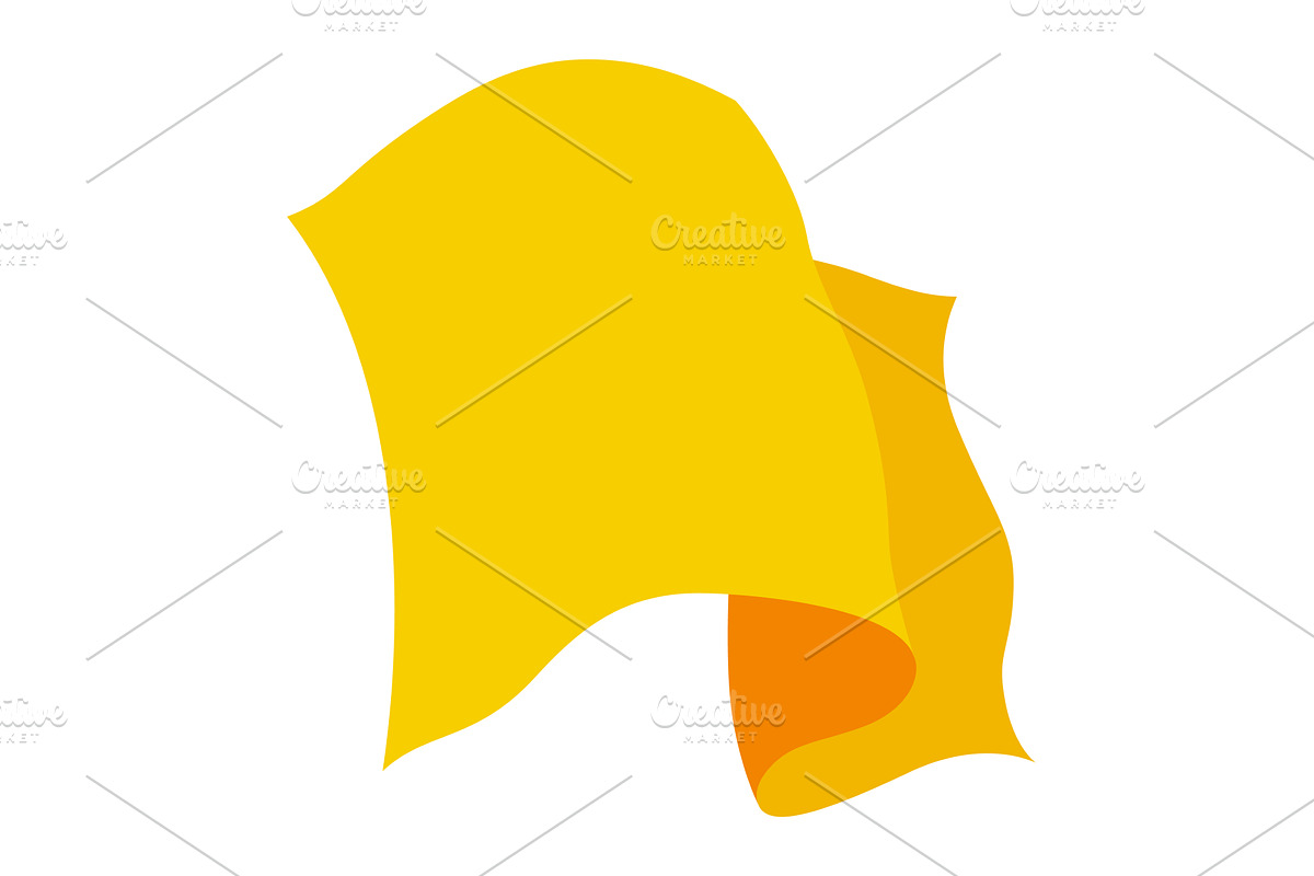 Waving flag. Yellow flag, an Object Illustration by Things for designers