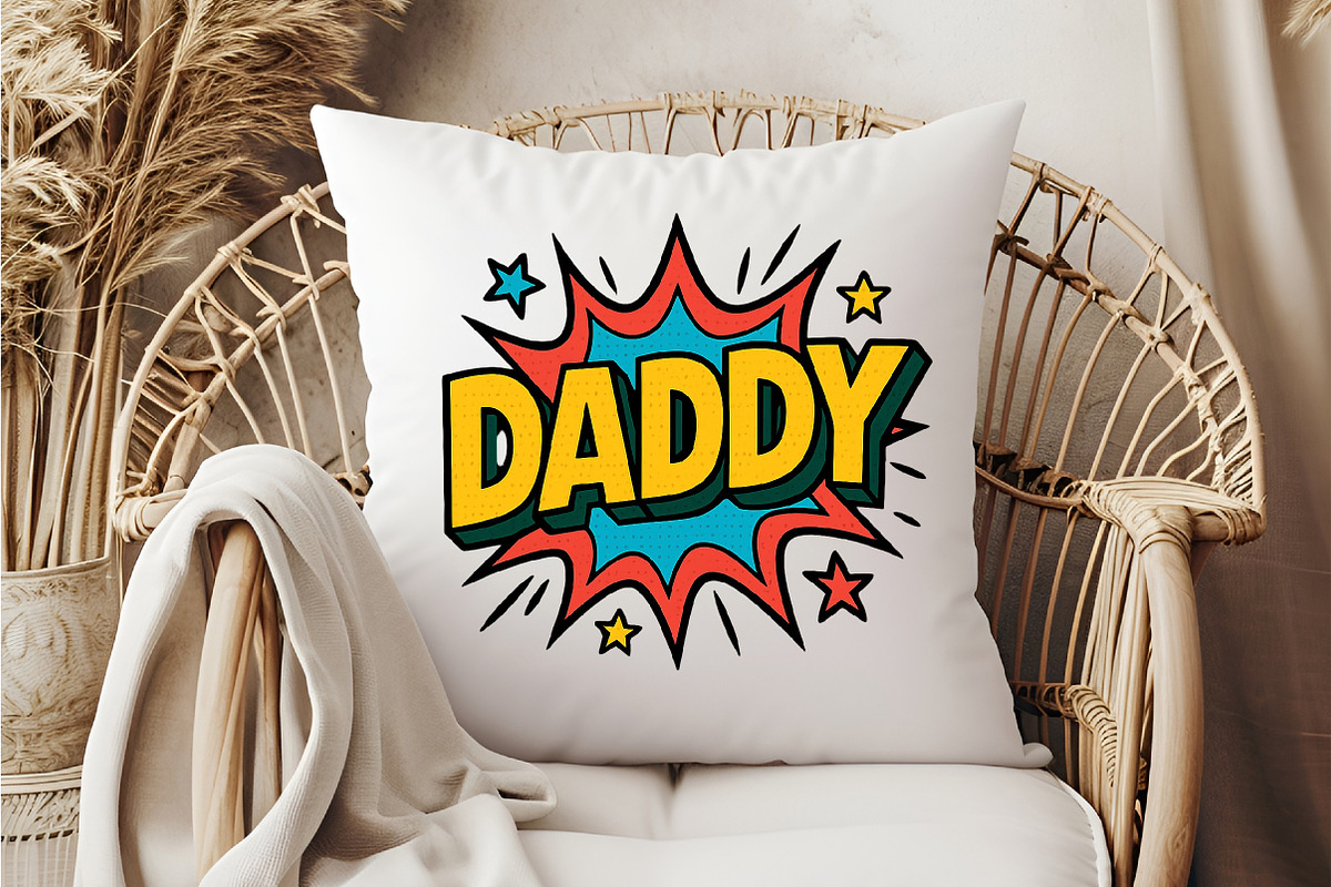 DADDY Comic Style Sublimation PNG, an Illustration by DreamCafeArt (Photo 4 of 7)