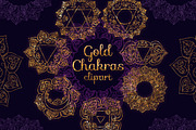 Gold chakras clipart, an Object Graphic by SweetRenieDesigns (Thumbnail 1 of 3)
