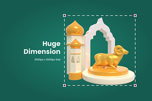 3D Eid Al Adha Element Icon Vol 2