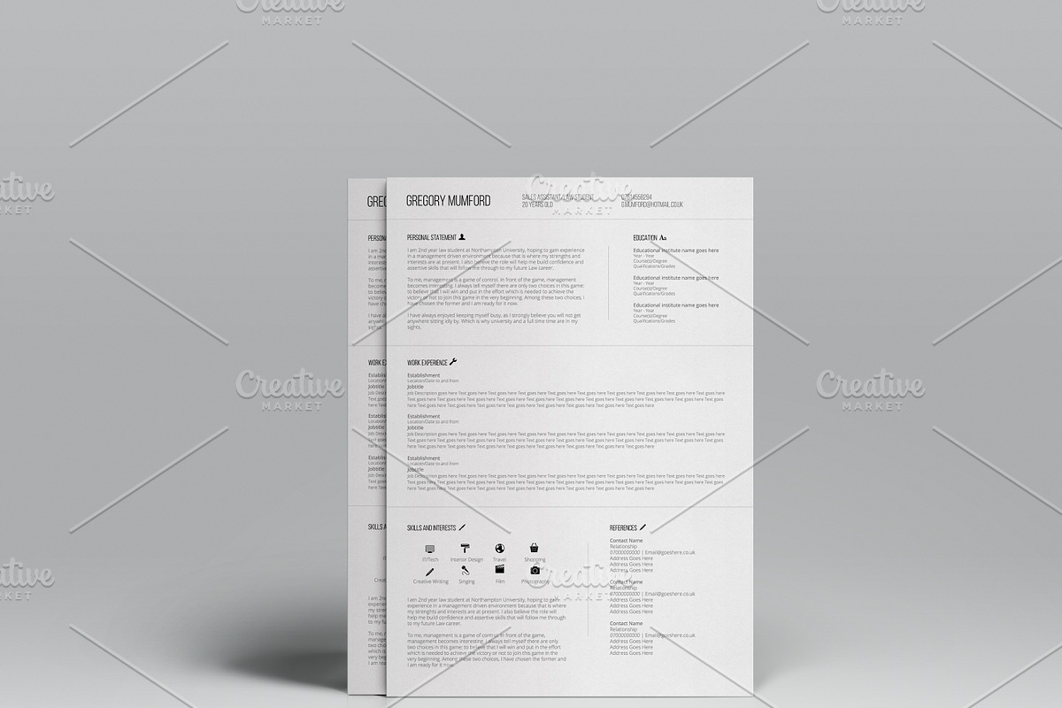 The Professional CV (PSD + WORD DOC), a Resume Template by Valeur Design (Photo 5 of 5)