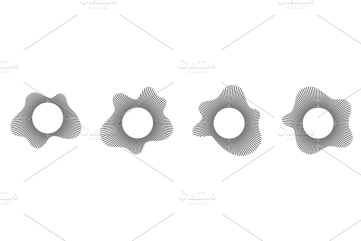 Sound wave circular pattern with, an Object Illustration by YuliiaOsadcha