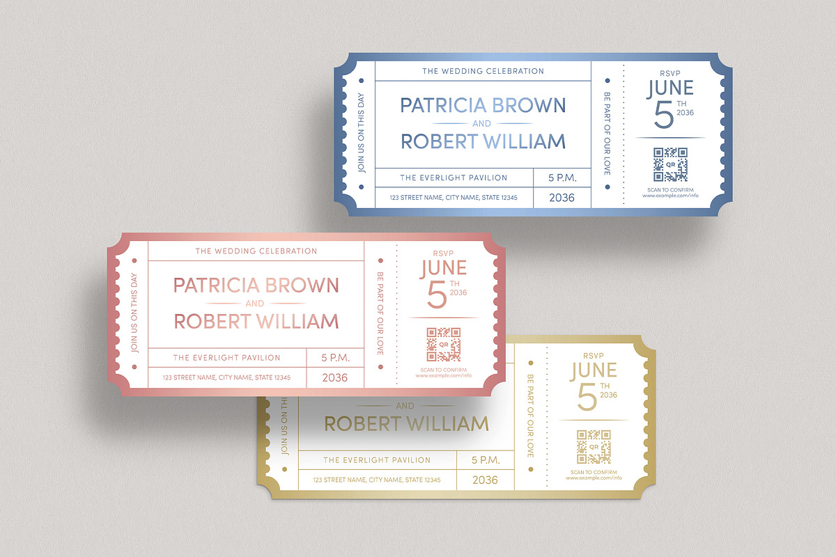 Wedding Ticket Invitation Template, an Invitation Template by BrandPacks (Photo 3 of 4)