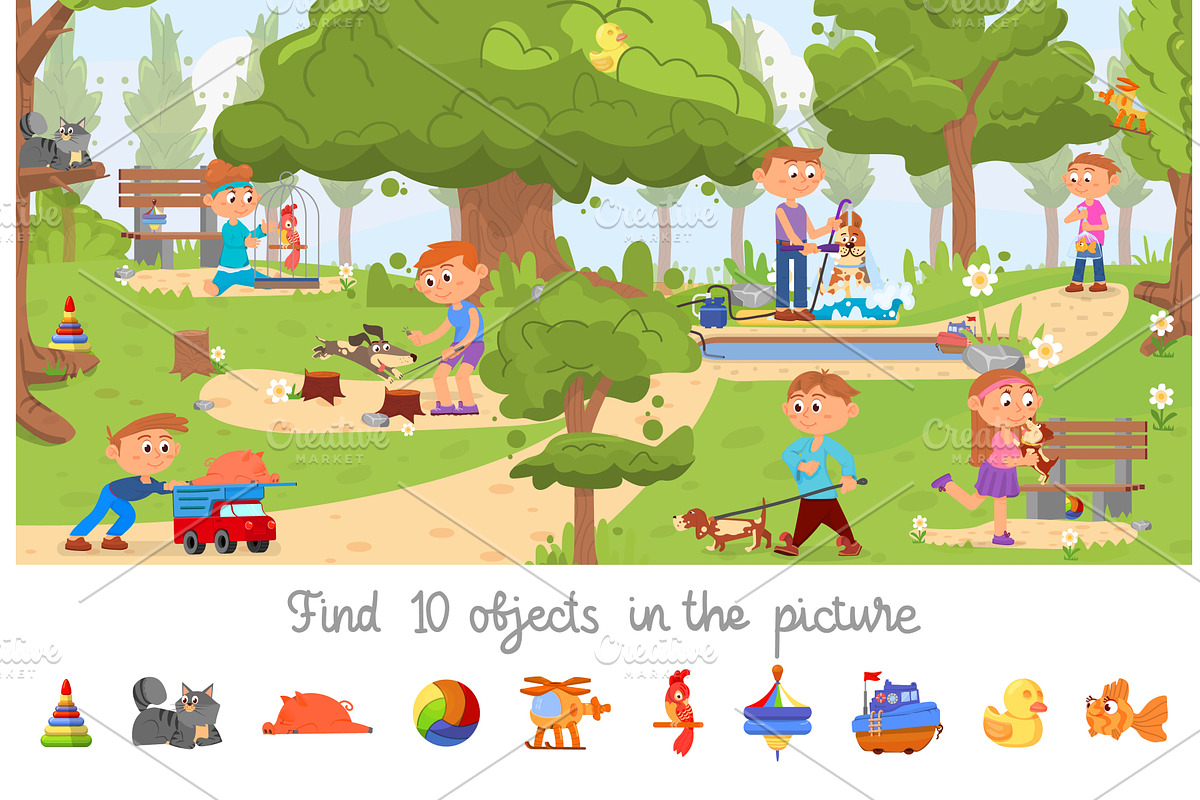Hidden object game. Puzzle location, a Background Graphic by LadadikArt