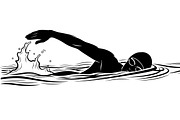 A dynamic Swimming Action Silhouette, an Illustration by Amazin_art (Thumbnail 5 of 31)