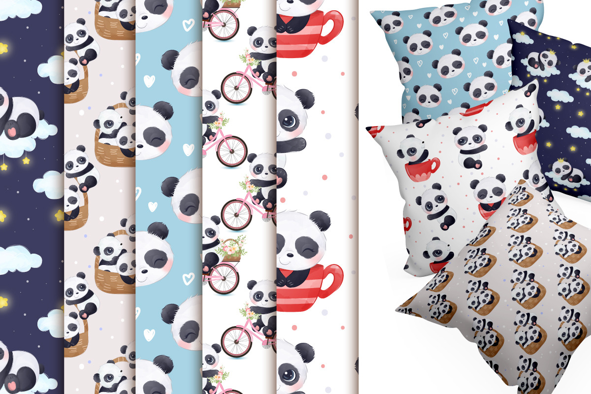Cute Baby Panda Seamless Patterns, a Pattern Graphic by DrawStudio1988 (Photo 2 of 7)