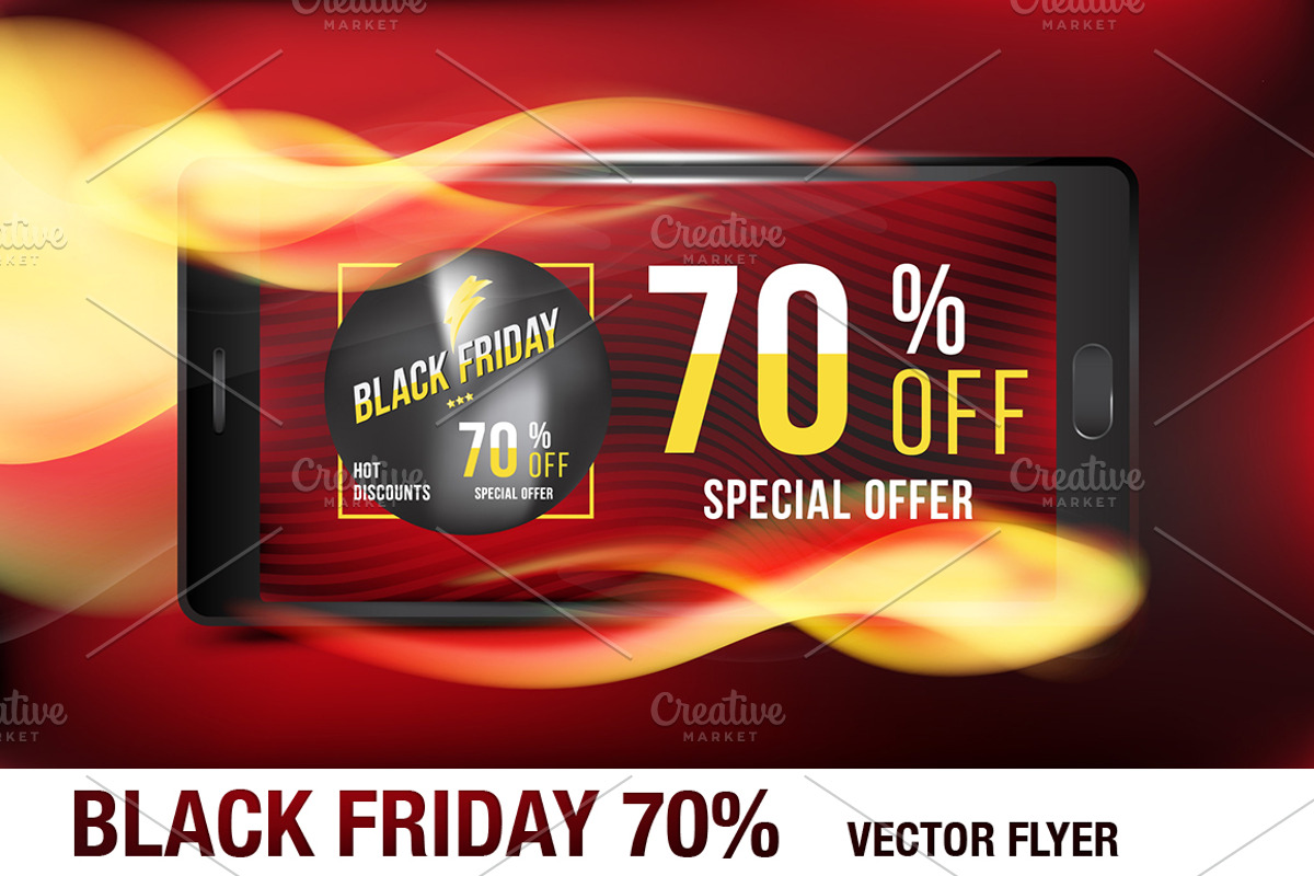Black Friday 70% Flyer Template, a Flyer Template by VADISH ZAINER (Photo 1 of 2)