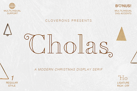 Cholas Modern Christmas Font Display, a Serif Font by Cloverons