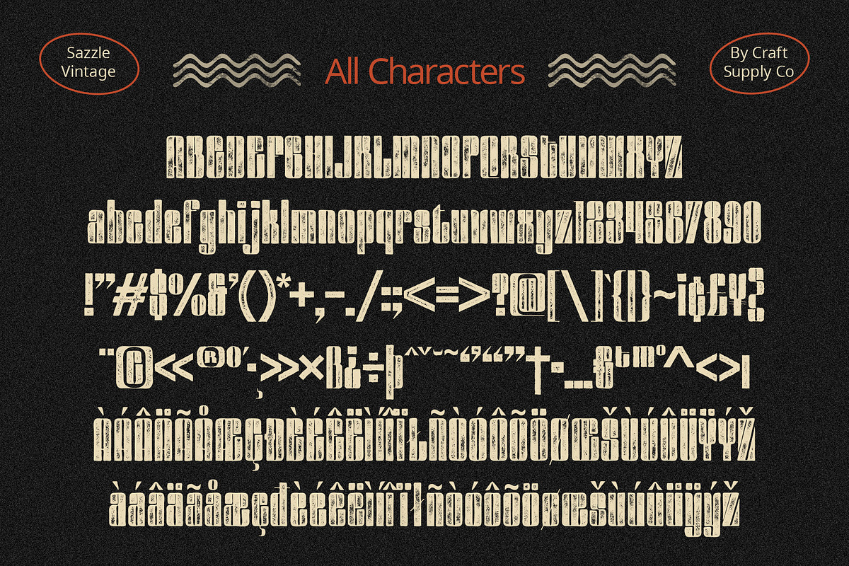 Sazzle Vintage, a Blackletter Font by Craft Supply Co. (Photo 8 of 8)
