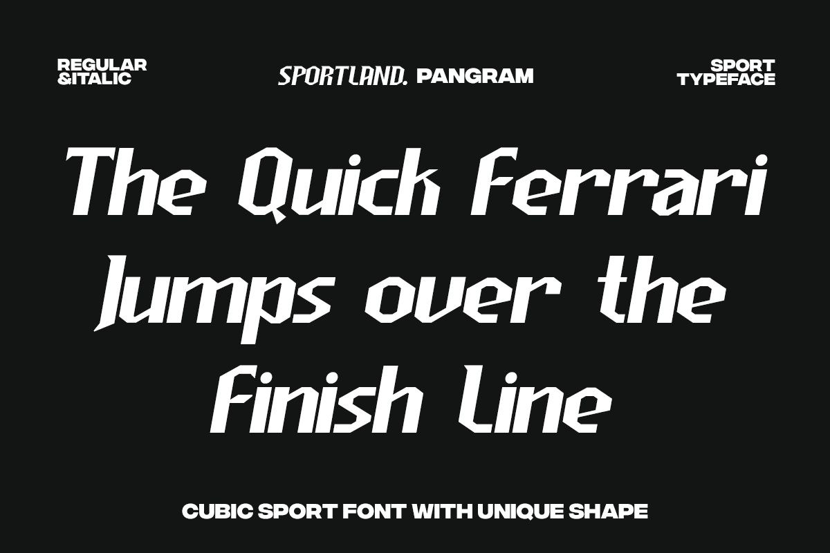 Sportland - Sport Race Font, a Sans Serif Font by Pandeka Studio (Photo 7 of 12)