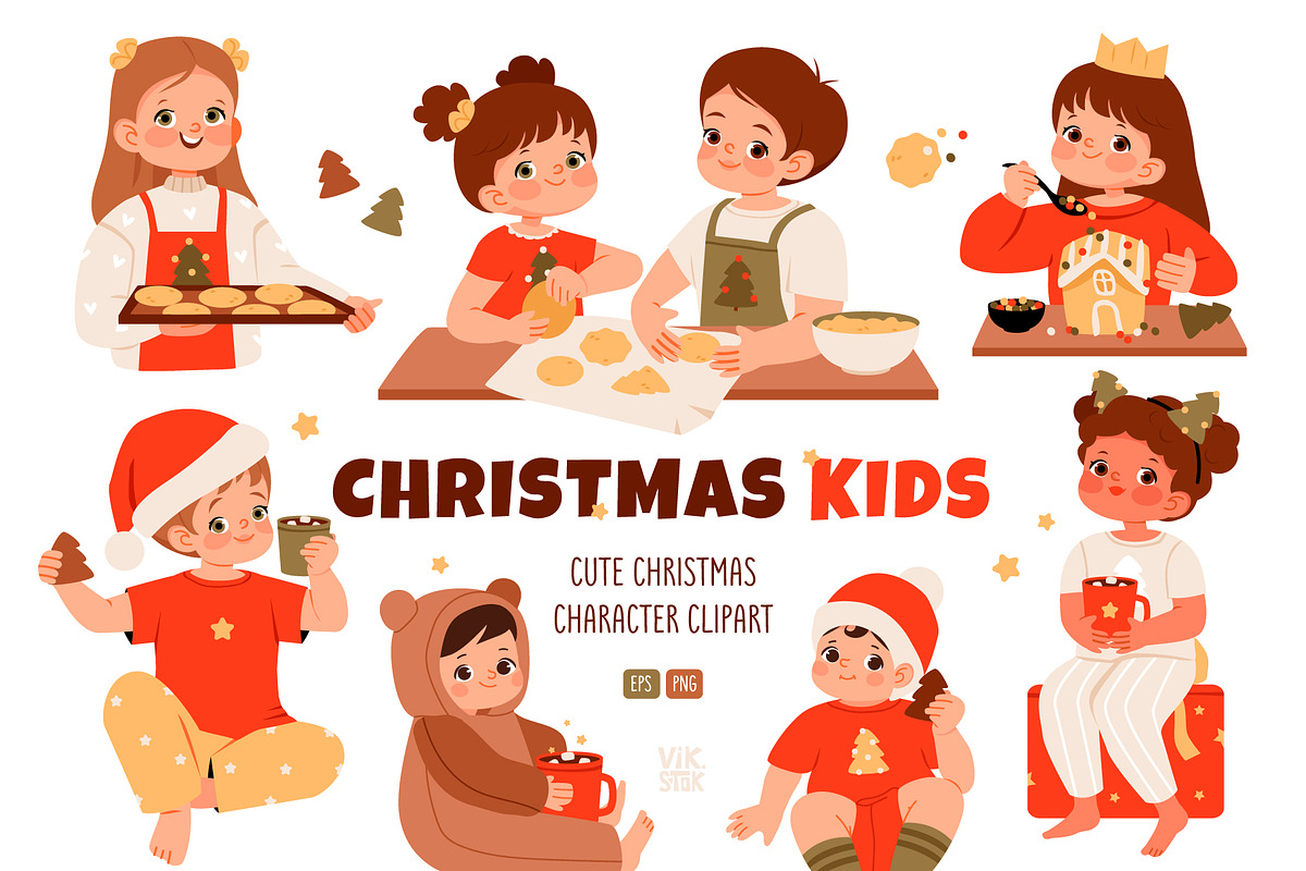 Christmas Kids Clipart, a Person Illustration by vik.stock (Photo 1 of 5)