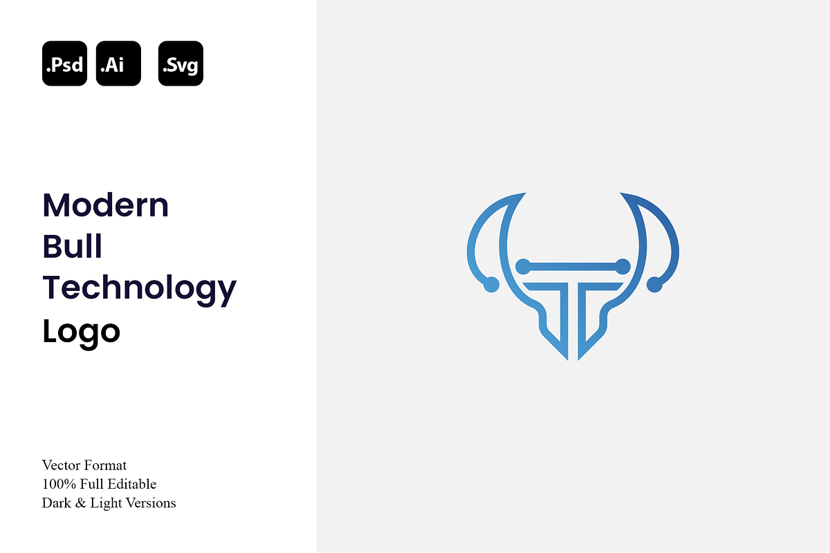 Modern Bull Technology Logo, a Branding & Logo Template by Luxury Logos (Photo 1 of 4)