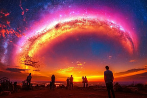 Celestial gateway over horizon with, a Photo by Dvoevnore photos