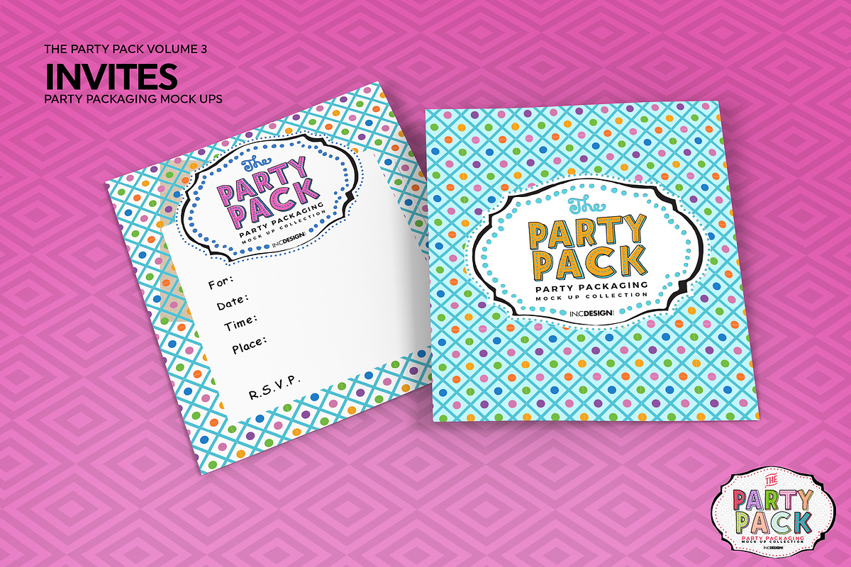 Party Invitation Mockup, a Cups & Container Mockup by INCDesign (Photo 3 of 6)