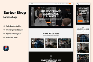 Barber Shop Landing Page, a Landing Page Template by RPWDS