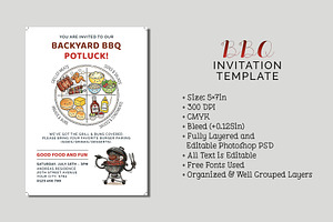 BBQ Invitation Template, an Invitation Template by Cyrah's Collection