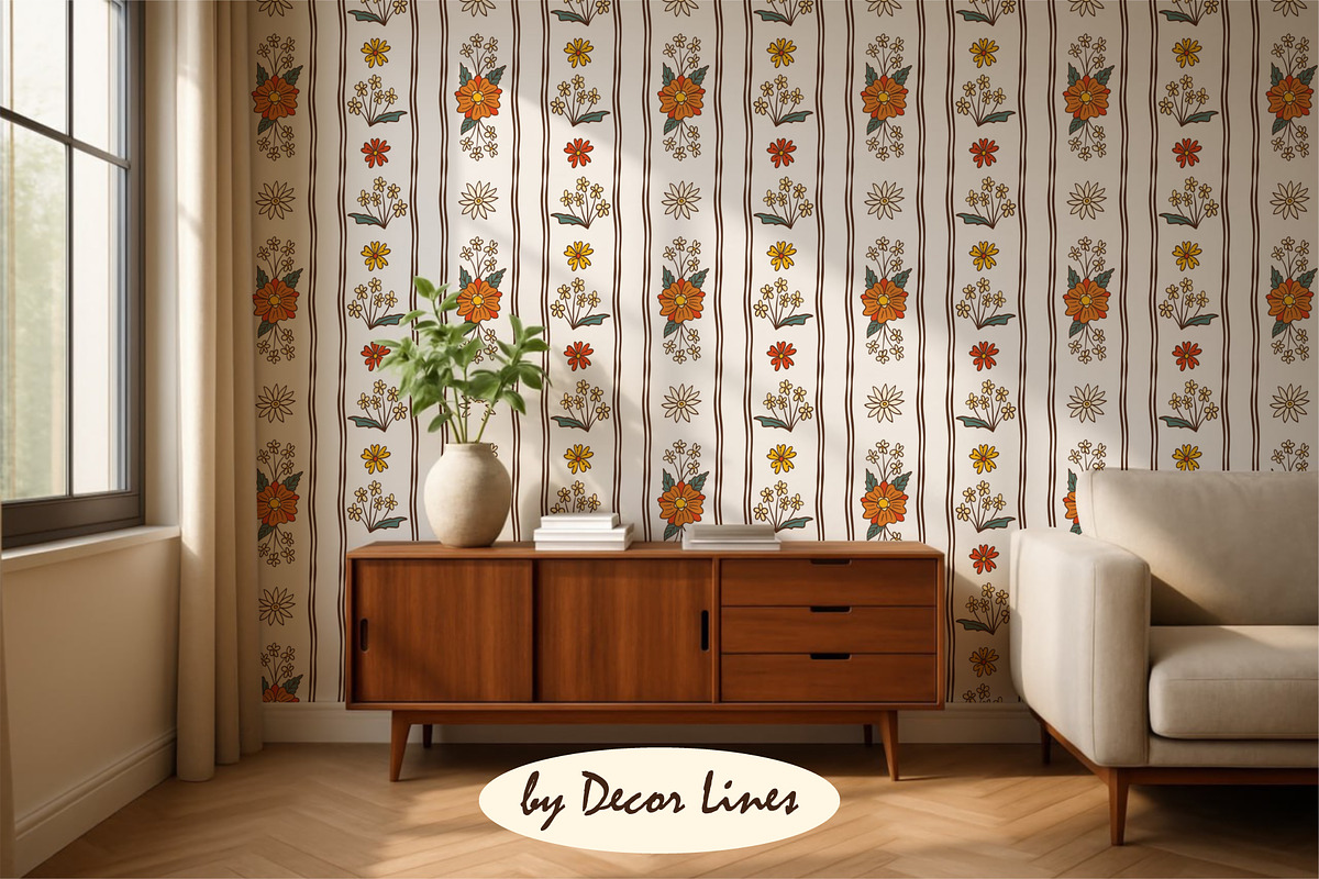 Retro 70s style wallpapers, a Decorative Illustration by Decor Lines (Photo 8 of 9)