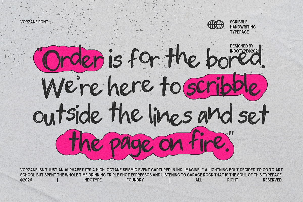 Vorzane - Scribble Handwriting Font, a Handwritten Font by Indotype Foundry (Photo 2 of 10)