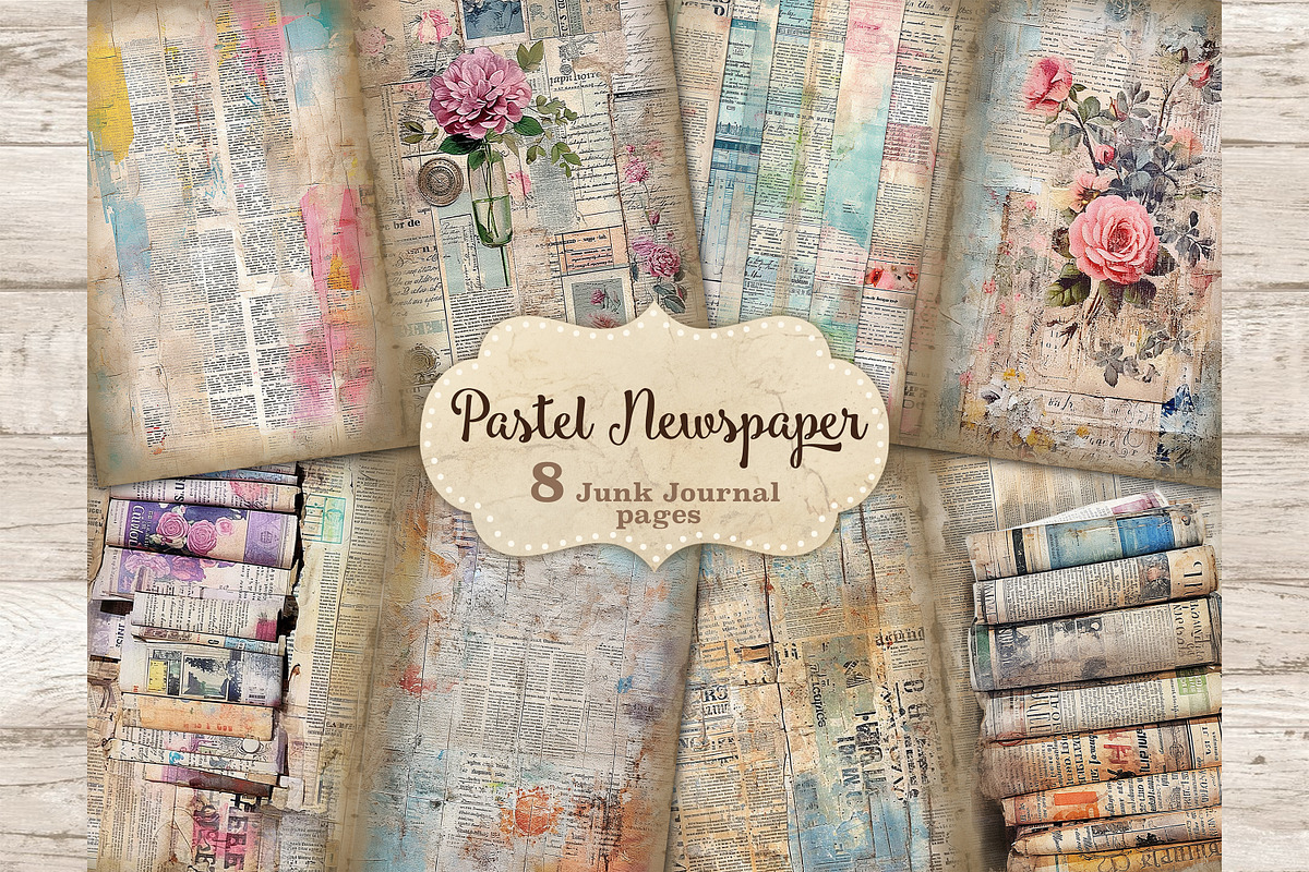Newspaper Journal Card, a Decorative Illustration by GlamArtZhanna (Photo 1 of 9)