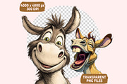 Funny Donkey Clipart PNG Bundle, a Graphic by M9 Design (Thumbnail 7 of 8)