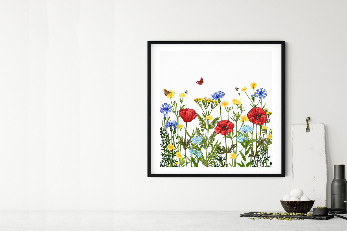Wild herbs. Wildflowers in summer, a Decorative Illustration by irina.vaneeva (Photo 2 of 8)