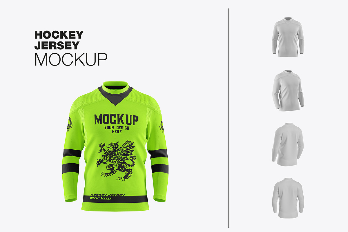 Men's Hockey Jersey Mockup, a Hoody Mockup by OneVectorStock