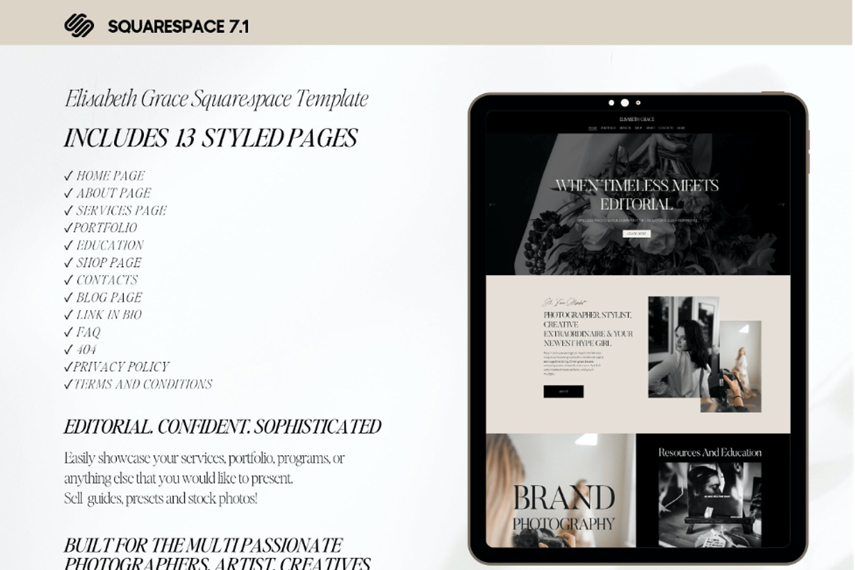 Photography Squarespace Template, a Squarespace Template by Presentibox (Photo 9 of 9)