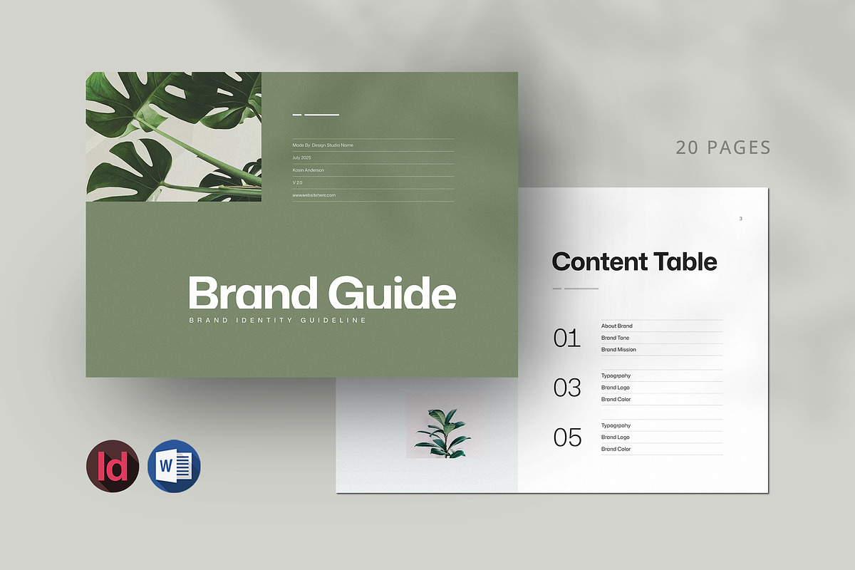 Brand Guidelines | Word & InDesign, a Brochure Template by HiveArts (Photo 1 of 13)