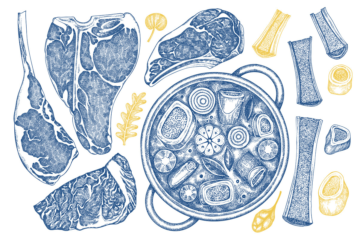 Collagen Diet Vector Collection, a Food Illustration by Lubov Illustrations Shop (Photo 3 of 8)