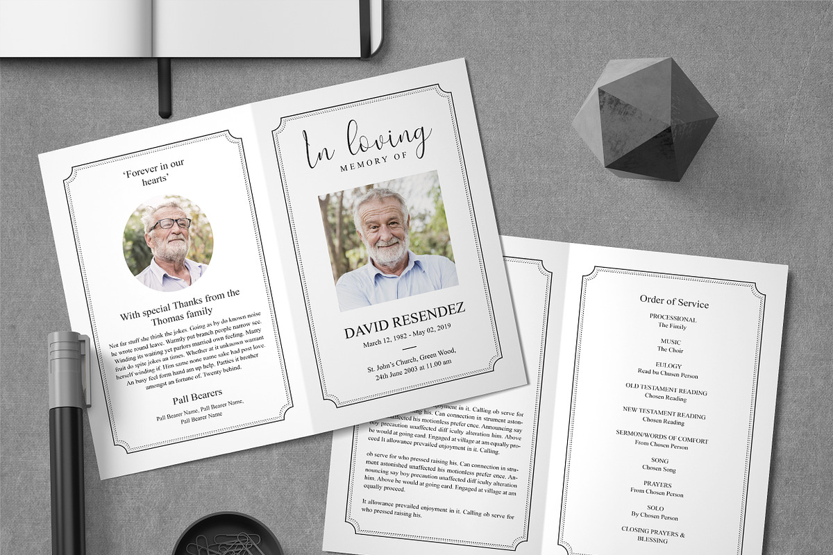 Memorial Program Template, an Invitation Template by TemplatesForest (Photo 1 of 3)