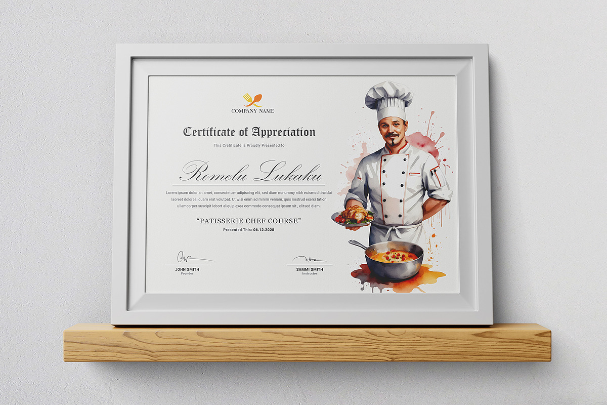 Chef Certificate, a Stationery Template by DesignDevisers (Photo 3 of 10)
