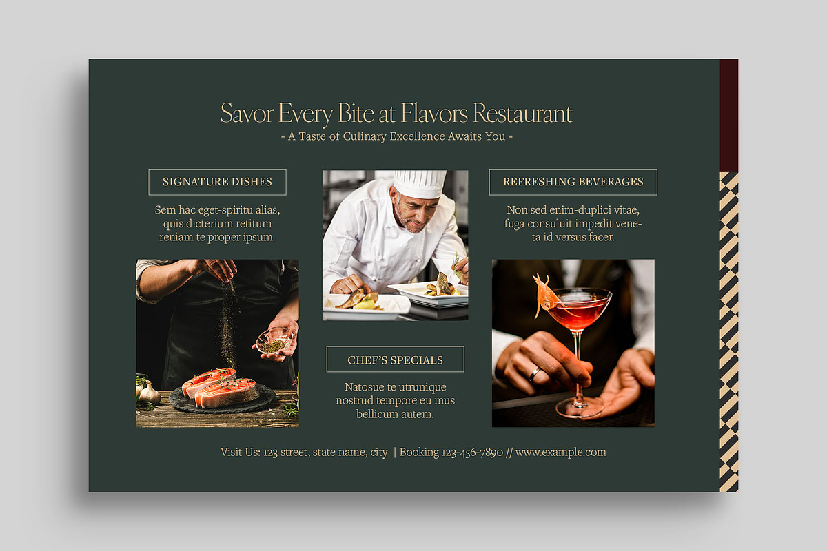 Restaurant Postcard Template, a Card Template by BrandPacks (Photo 3 of 5)